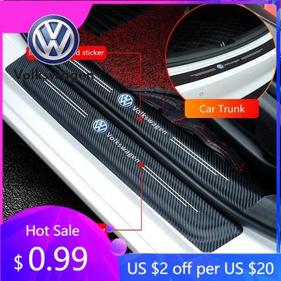 2026 Hot For Volkswagen VW For Volkswagen GOLF POLO BORA PASSAT Jetta Beetle Tiguan Rear Trunk Bumper Threshold Sticker Accessor