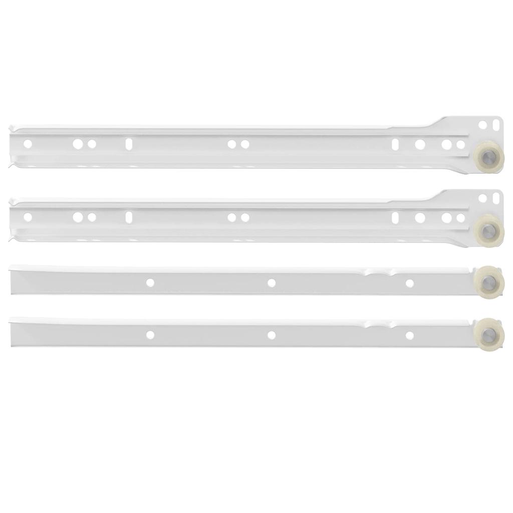 Drawer Slide 2 pcs White 300 mm Steel