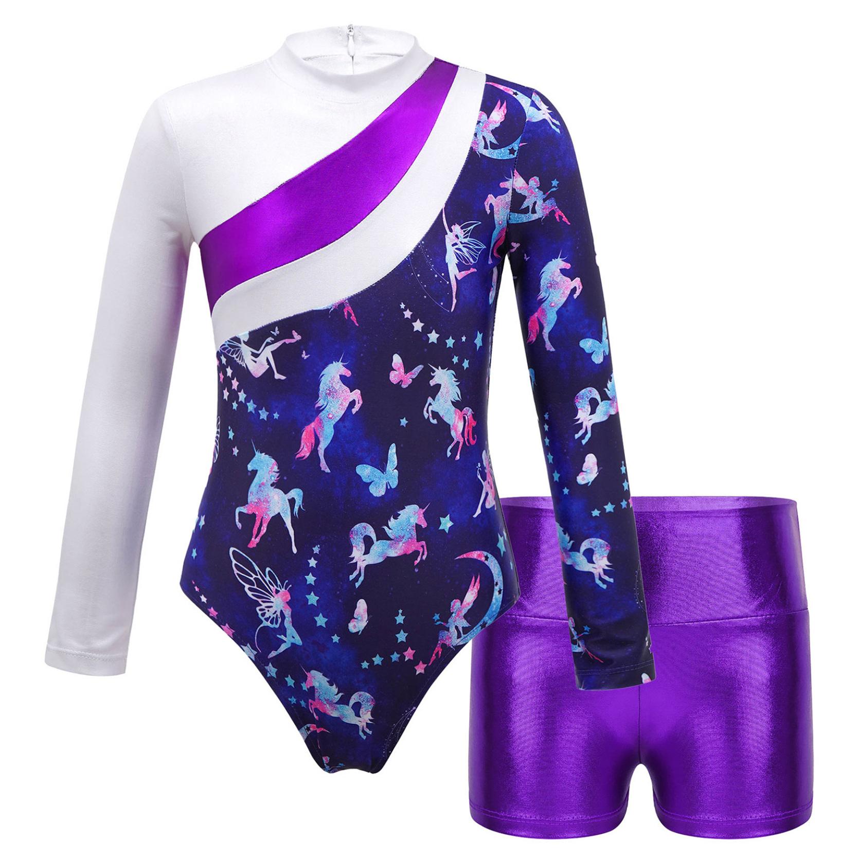 

Діти, дівчата, купальники, пляжний одяг, купальний костюм із принтом, купальні костюми, комплекти з двох частин для гімнастики, танцювального спорту 9-10 Years фіолетовий