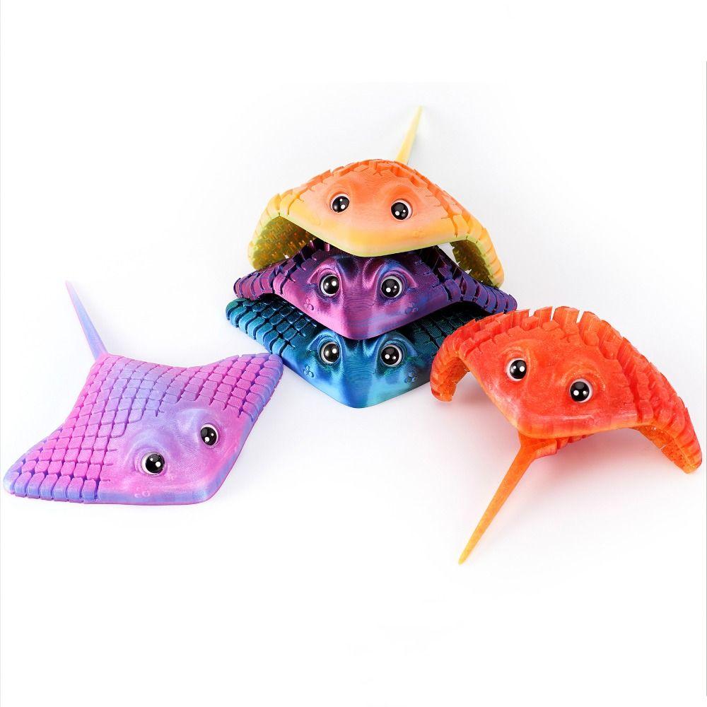10 Colors Aquatic Animal Desktop Ornaments Plastic Bionic Manta Ray Stingray Toy  Children's Toy