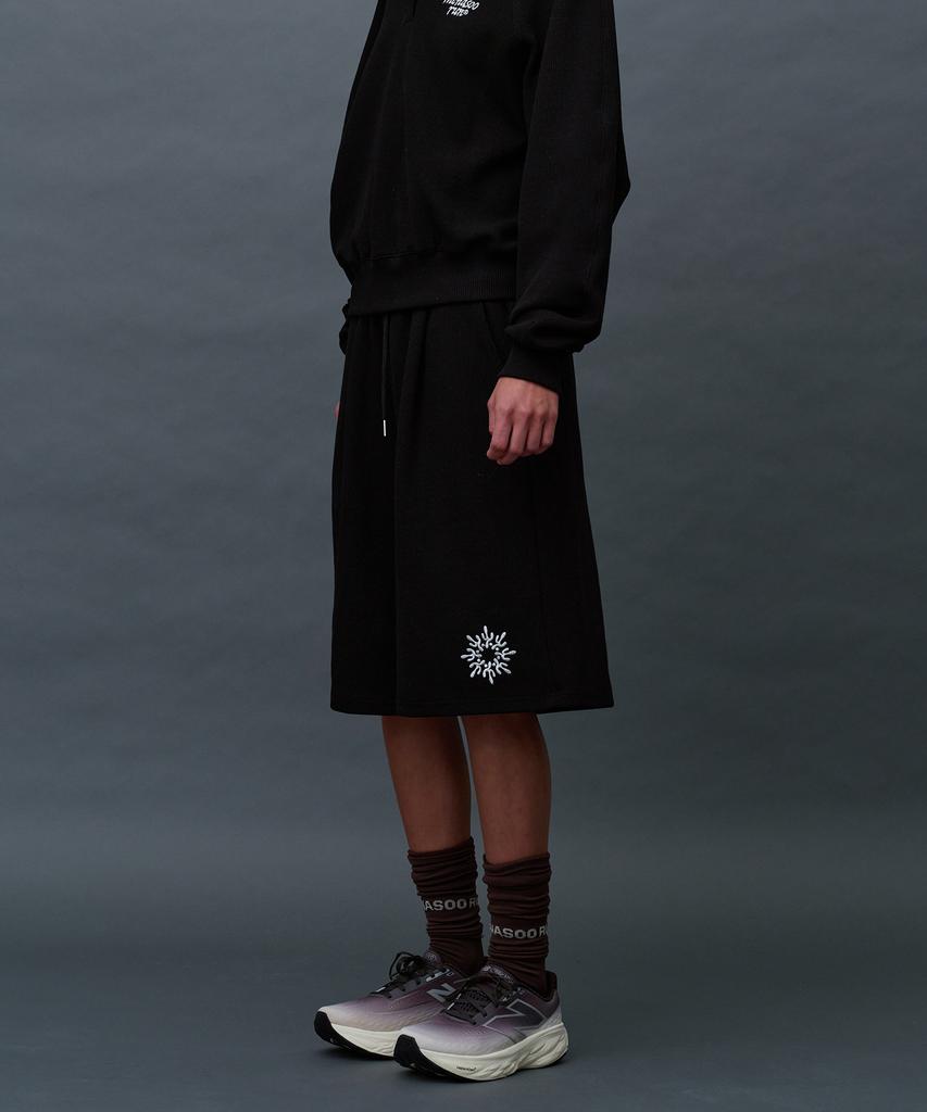 Minasu Waffle Sweat Training Bermuda Pants_Black