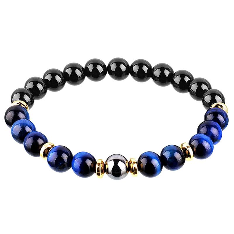 JYL TS Bracelet Men s  Double Layer Eye Enhances Stability & Luck Blue tiger eye