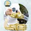 Electric Gatling Bubble Machine Bubble Maker Safe Summer Cooling Fan Outdoor for Kid,Eight Hole Huge Amount Automatic Bubble Maker Electric Bubble
