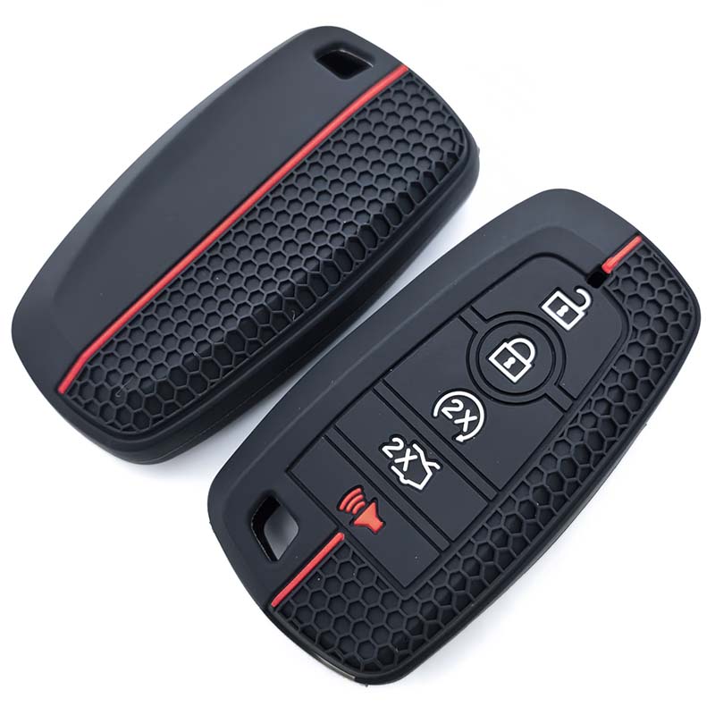 Shell For Ford Explorer Mustang Fusion Escape F150 F250 F350 F450 F550 Ford Raptor 5Buttons Silicone Leather Car Key Case Cover