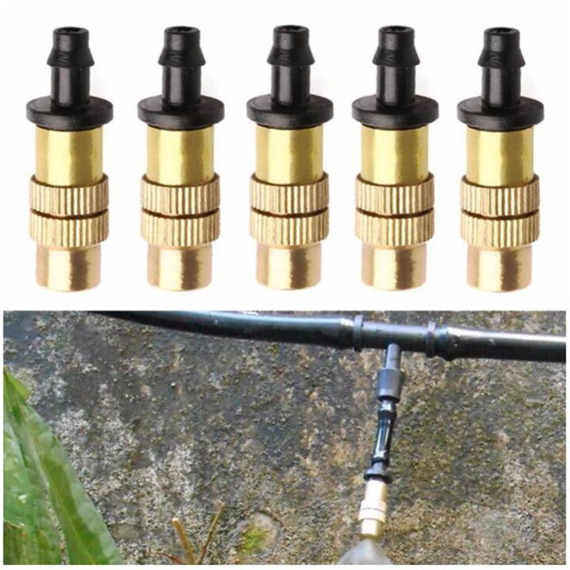 2 Pezzi 2 Fori Ugello Regolabile in Ottone, Nebulizzatore Rame Spruzzatore per Irrigazione, Nebulizzazione Nozzle Attrezzatura Raffreddamento per Giardinaggio, Agricoltura, Tetti, Terrazze