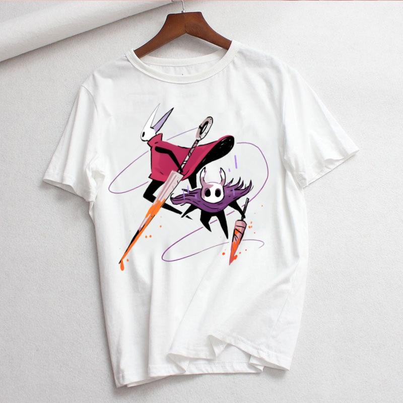 Hollow Knight Print Ladies Tshirt Ladies Casual ocollar White Shirt Short Sleeve Ladies Tshirt Graphic Printing