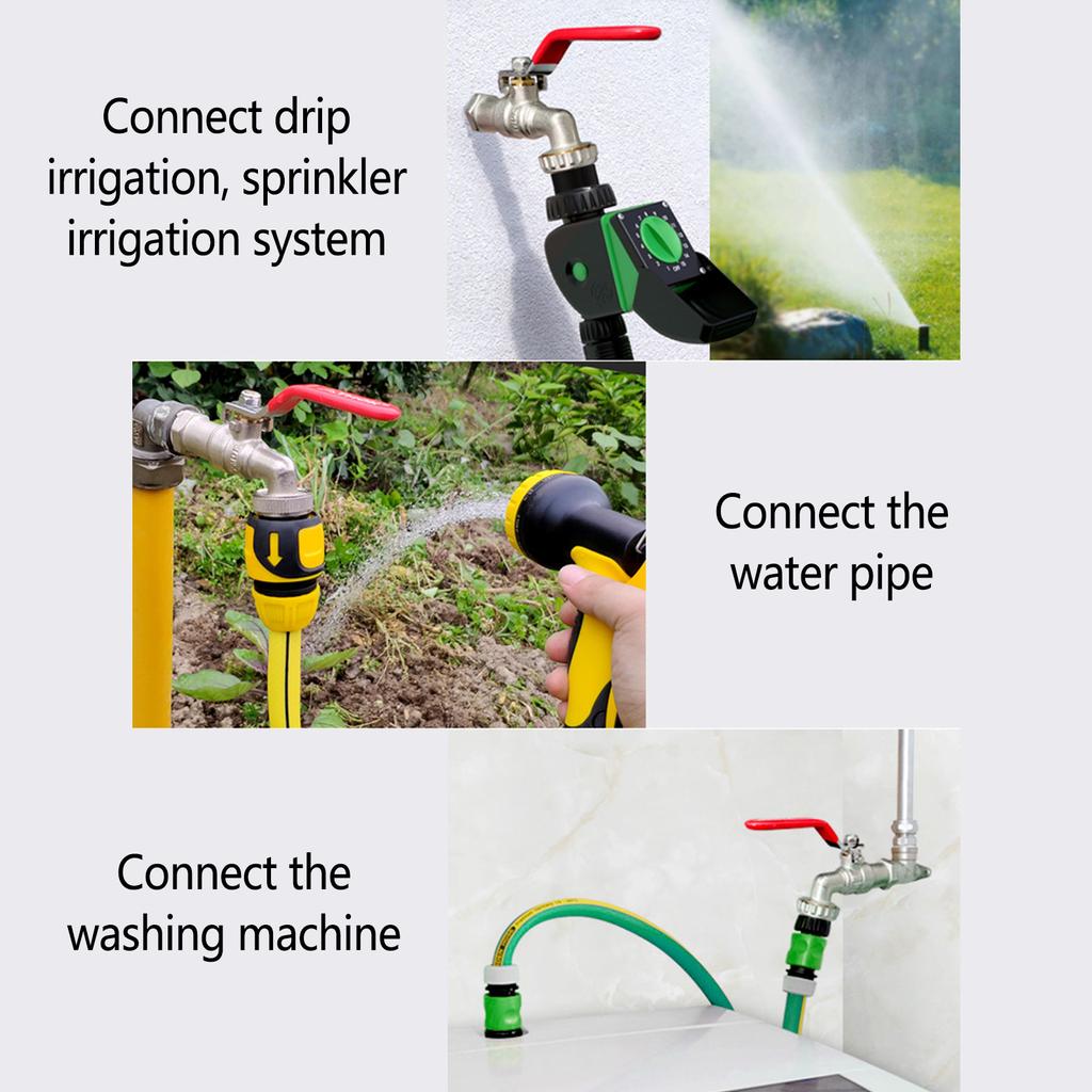 1 in 2 Out Brass Faucet with Handle Washing Machine Tap Dual Purpose Mop Pool Water Taps for Outdoor Garden Bathroom