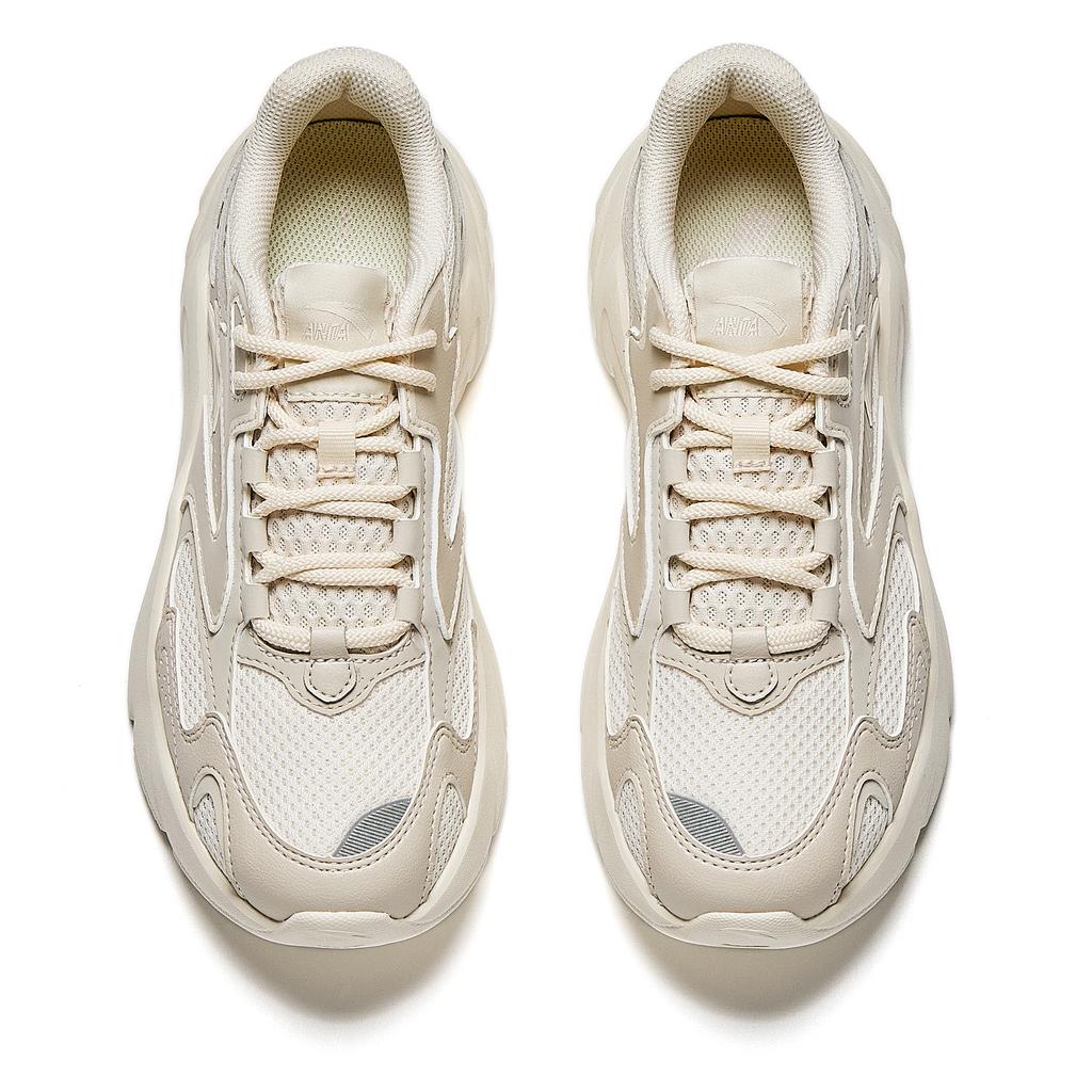 Anta Height Increasing Lightweight Low top Running Shoes Women's Beige 922515505-3