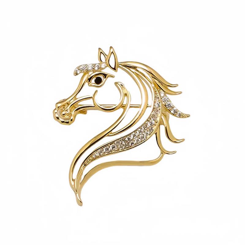 Exquisite Zodiac Horse Brooch: Retro Versatile High-End Women's Pin Corsage Accessory
