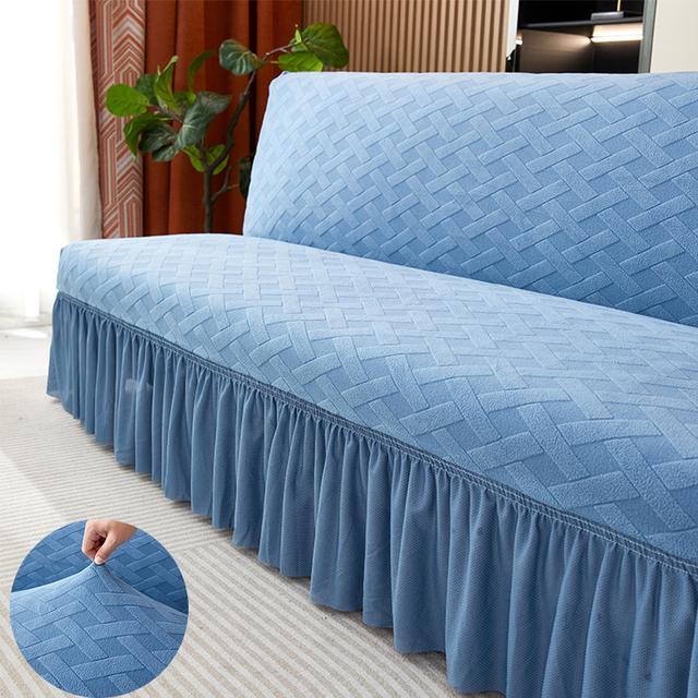 

Жаккардовый чехол для дивана с листьями, эластичный чехол для дивана для гостиной, нескользящий чехол для кресла, моющийся чехол для мебели S 120-150cm 1 Piece