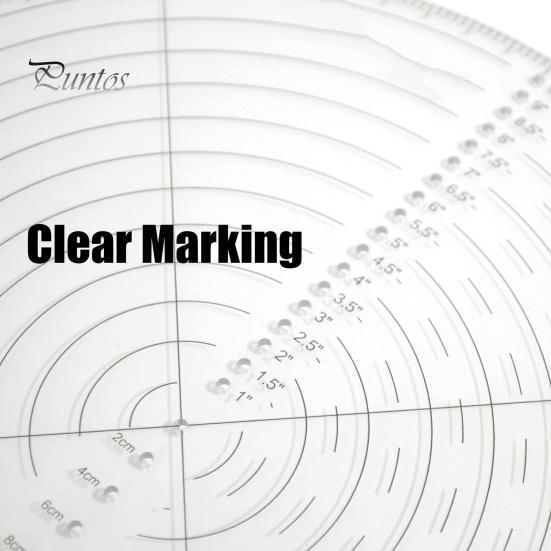 Ruler 10 Inch Clear Marking Accurate Scale Sewing Acrylic Drawing Finder Circular Plastic Template Center Measuring Tools Round