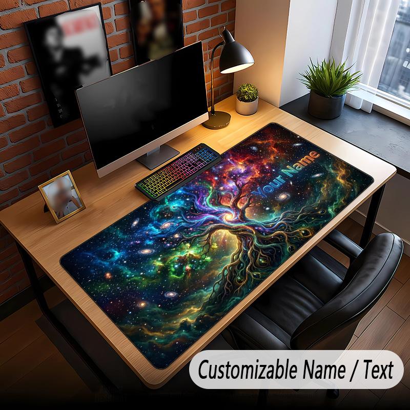 Tree of Life Theme Custom Mouse Pad Personalized With Name Text Customized Desk Mat For Office Home Decor