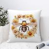 Bee And Flowers Square Pillowcase Cushion Cover Pillow Case Throw Pillow Cover for Home Sofa Living Room