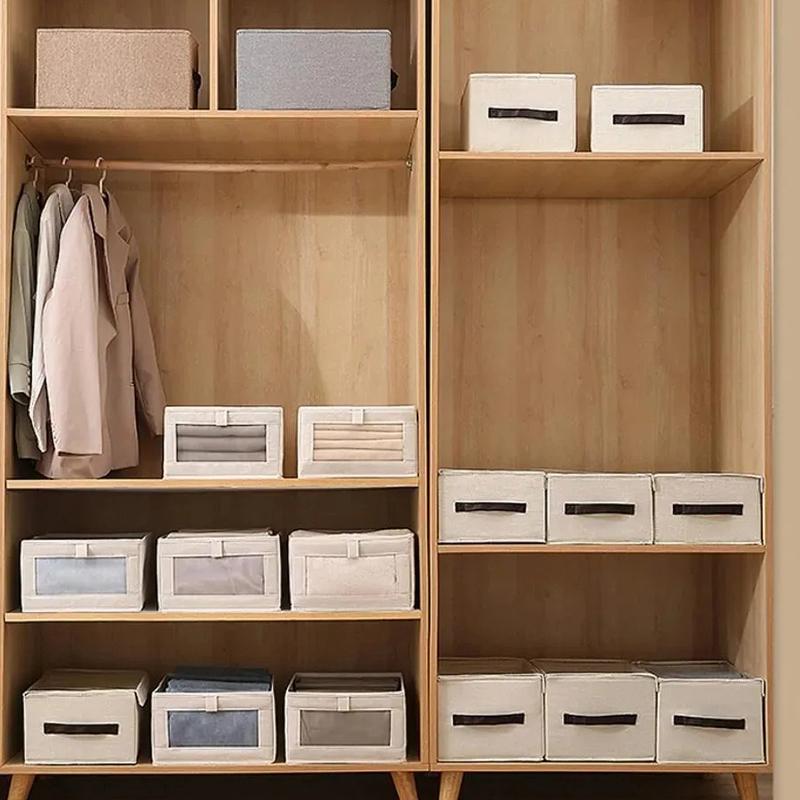 1Pcs Storage Box Drawers Fabric Foldable Boxes and Clothes Organizers of Cabinets for Bedroom Wardrobe Organization Home