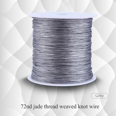 100M X 0.8mm Nylon Chinese Knot Cord Rattail Macrame Shamballa Thread String Gray