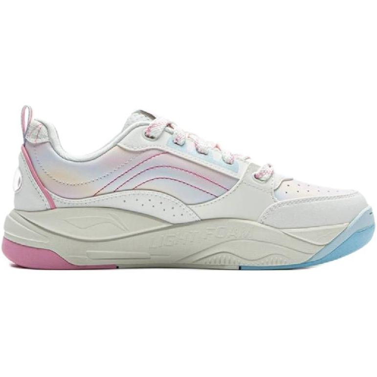 Li Ning Kids Sports Lifestyle Comfortable Soft Non-Slip Wear-Resistant Low-Top Casual Shoes Men Sneaker Off-White Light-Sky-Blue YKCV018-2