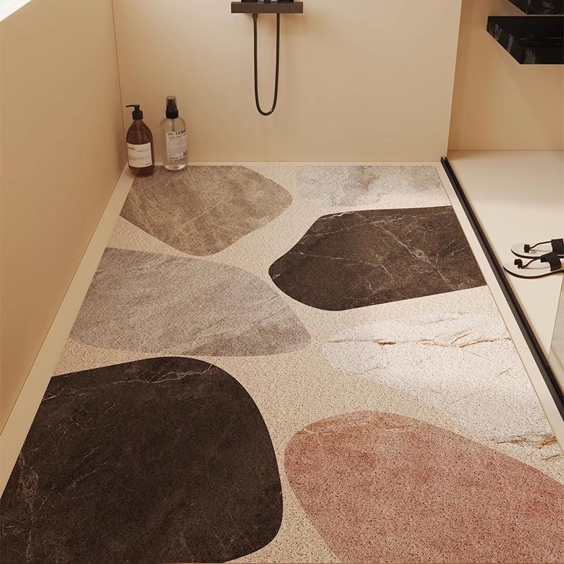 Bathroom Non-Slip Mat Can Be Cut Silk Ring Toilet Floor Mat Hollow Anti-Drop Drain Mat Children'S Shower Bath Foot Mat
