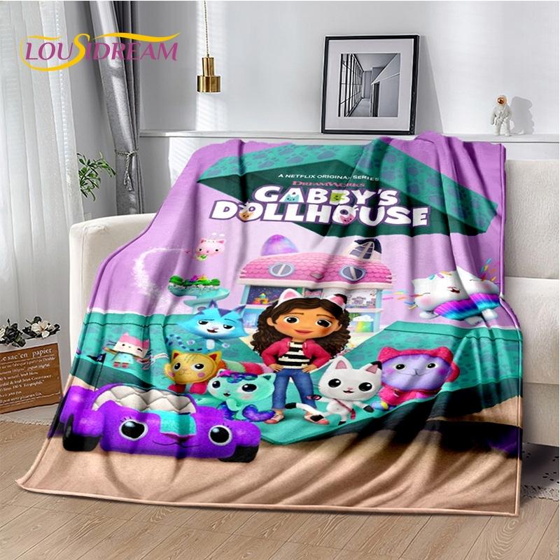 Cartoon Cute Gabbys Dollhouse Girl Soft Blankets,Keep Warm Throw Blanket Comfortable Blanket for Picnic Beds Sofa Home Bedroom