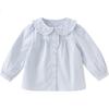 DAVE & BELLA Girls' Cotton Shirt Autumn Wear, Baby Long-Sleeve Shirt, Children's Stylish White Top