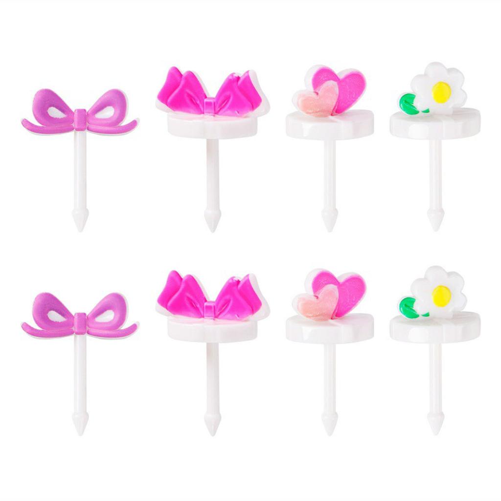 Plastic Fruit Forks Cute Mini Bento Signs Plastic Bento Decorations Fruit Dessert Forks Plastic Material 2 Styles Choose