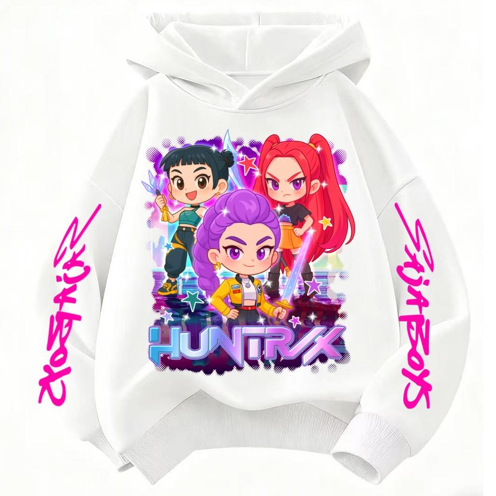 KPop Demon Hunter Rumi Derpy Cartoon Girls Boy Hooded Sweatshirt Warm Children's Wave Fashion Casual Tops Clothing