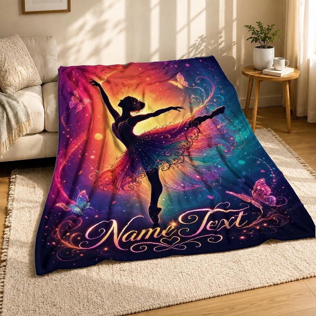 Personalized Ballerina Name Coral Fleece Blanket
