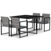 Day and Night - Day and Night 5-piece Garden Dining Set and Gray Synthetic Rattan Cushions