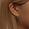 S925 Sterling Silver Round Micro-Inlaid Zircon Personalized Trend Ear Buckle Stud Earrings Jewelry