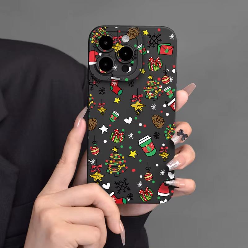 Christmas gift graphic phone case for iPhone 16 15 14 13 12 11 x XR Xs SE2 SE 8 7 plus pro Max mini silicone back cover