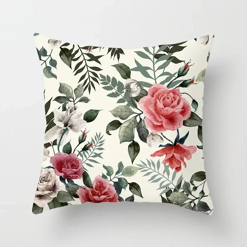 Beautiful Rose Flowers Cushion Cover Home Living Room Bedroom Sofa Car Decorative Pillow Cover 45*45Cm