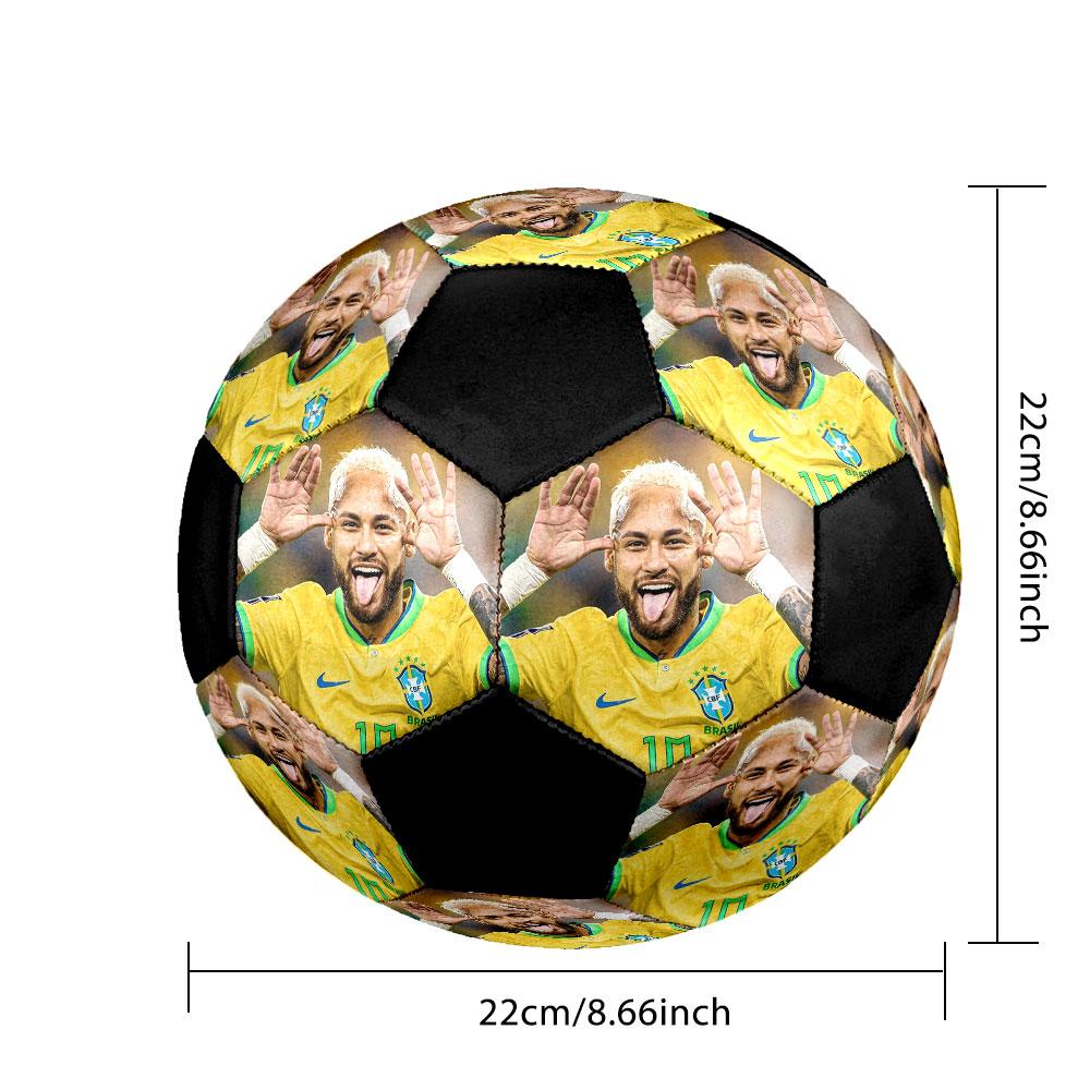 Ballon de Football Neymar Taille 5 Coloré Cousu à la Machine PVC Prêt pour la Compétition Durable Haut Rebond