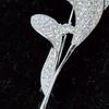 Women Brooch Sparkling Rhinestone Inlaid Common Callalily Shape Anti-Exposure Buckle Suits Shirts Sweaters Bags Pin Outfit Accessory