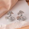 Elegant European C-Shaped Striped Earrings for Women - High-End, Unique, Light Luxury Accessory