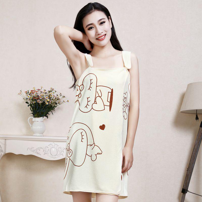 

Новинка Волшебное Носимое Банное Полотенце Микрофибра Взрослое Женское Банное Платье на Бретелях Мультяшное Пляжное Полотенце Халат 80*138cm