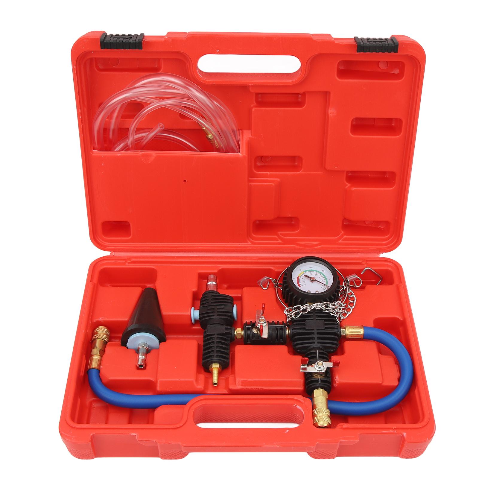 

Набір інструментів для заправки охолоджуючої рідини, точна шкала 90 фунтів на дюйм, гнучкий шланг, набір для перевірки тиску радіатора