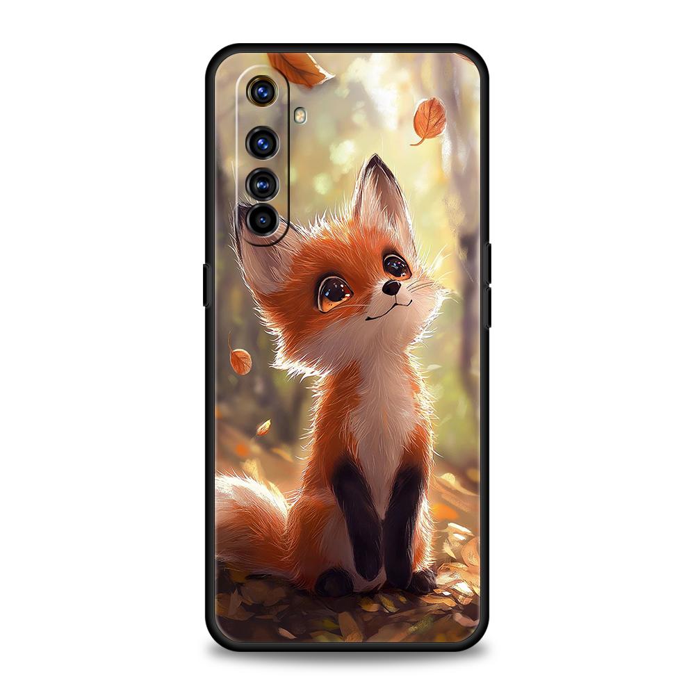Cute Red Fox Soft TPU For Realme 12 11 10 9 Pro Plus GT2 GT3 GT5 7 8 Pro C21 C25 C35 Pro 5G Shockproof Phone Case Fundas Capas
