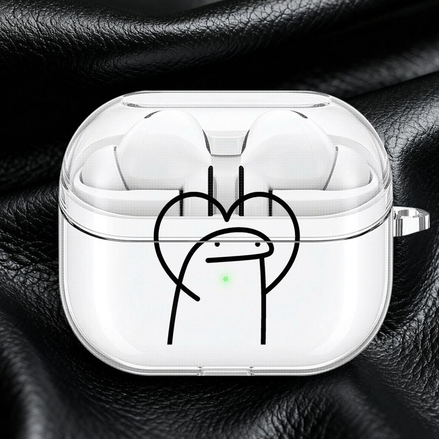 Clear Earphone Cases Cover With Hook Case For Samsung Galaxy Buds 4 Pro 3Pro 2Pro 3 FE Live 4Pro 2 Stickmans Love