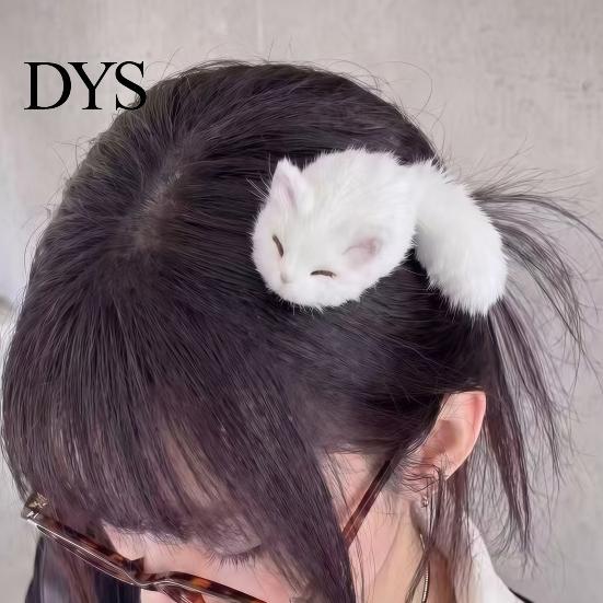 Soft Texture Hair Claws for Gift Plush Fox Clip, Cute Animal Hairpin, Furry Barrette Colorfast Clips Styling Accessory Women Girls, Decorative Hairpin