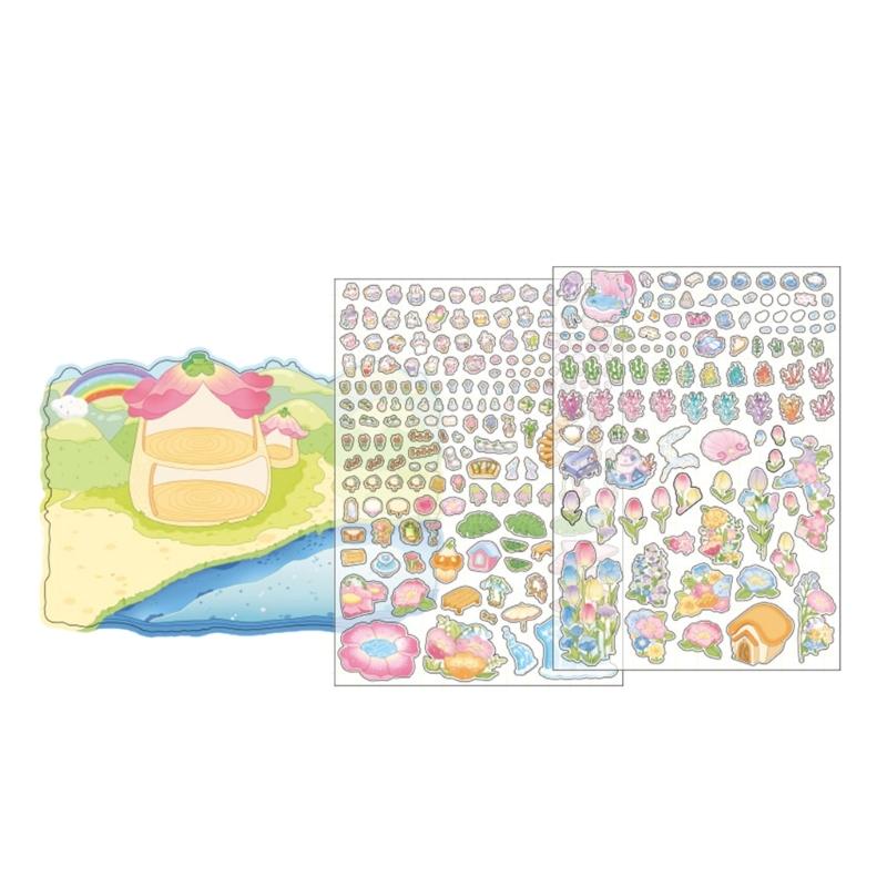Fun 3D Miniature Scene Sticker Miniature Rainbow Land Chocolate Factory Sticker for Craft Scrapbooking Journal Notebook