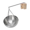 Saunaschale Edelstahl Hängender Aromatherapie-Ölbecher mit Holzblock für Saunaraum L 20cm