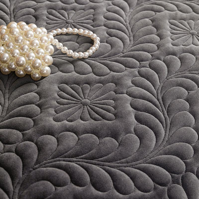 Simple New Milk Fleece Sofa Cushion Winter Plush Thickened Warm Non-Slip Seat Cushion Leather Sofa Cover Cloth Towel