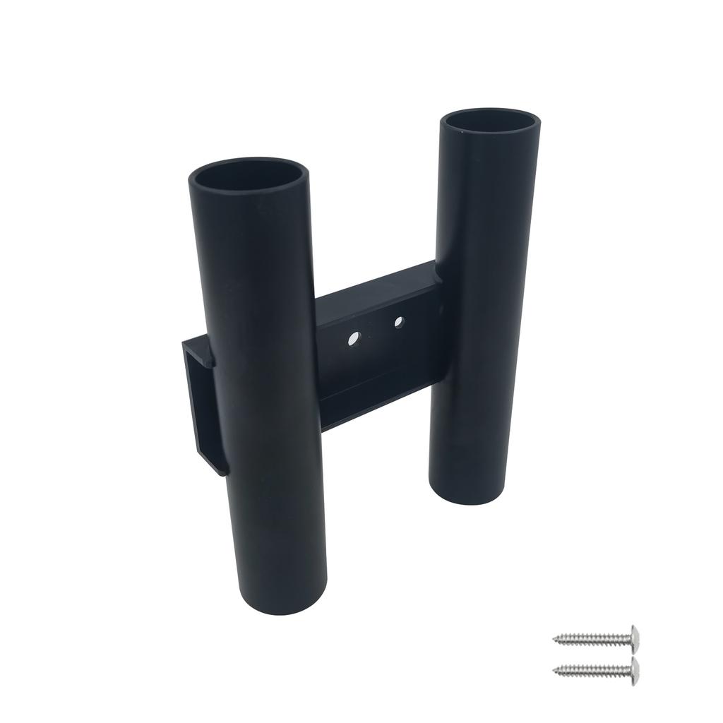 ISURE MARINE Aluminum Black Double Fishing Rod Holder 2-Channel Fishing Rod Marine Accessories for Boat Yacht Ship RV