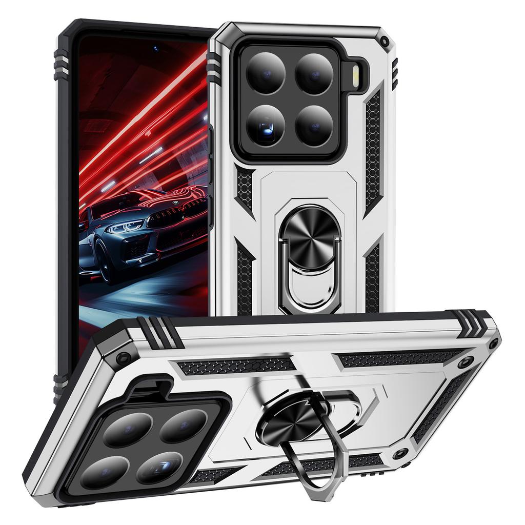 For Xiaomi 15 Pro Case PC+TPU Phone Cover with Rotary Ring Kickstand