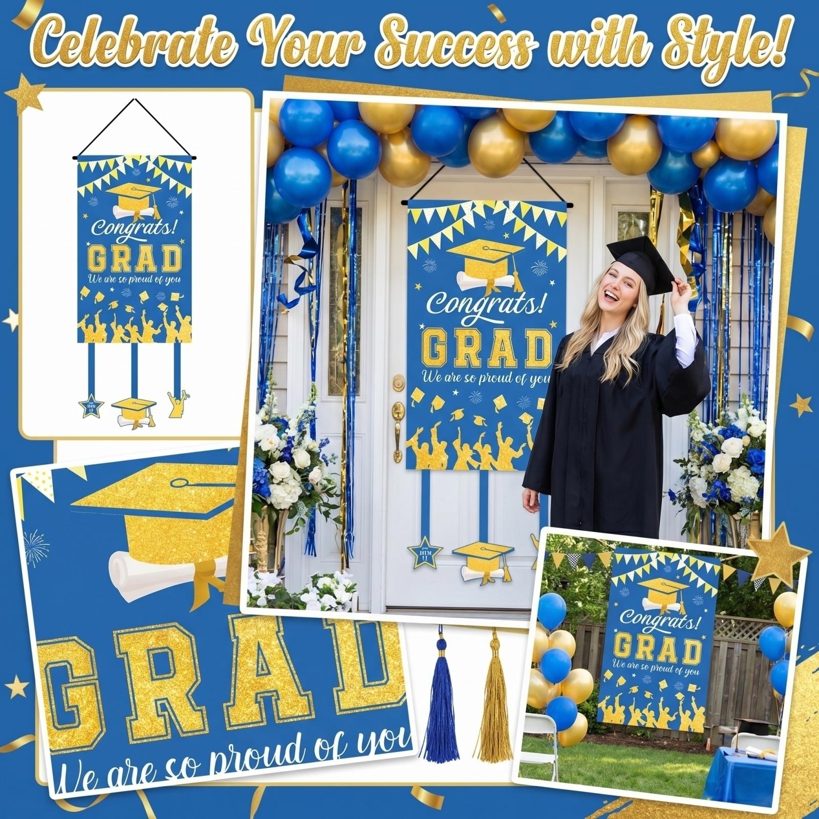 

Graduation Class Decoration Door Flag Hanging Flag Graduation Party Decoration Supplies one size