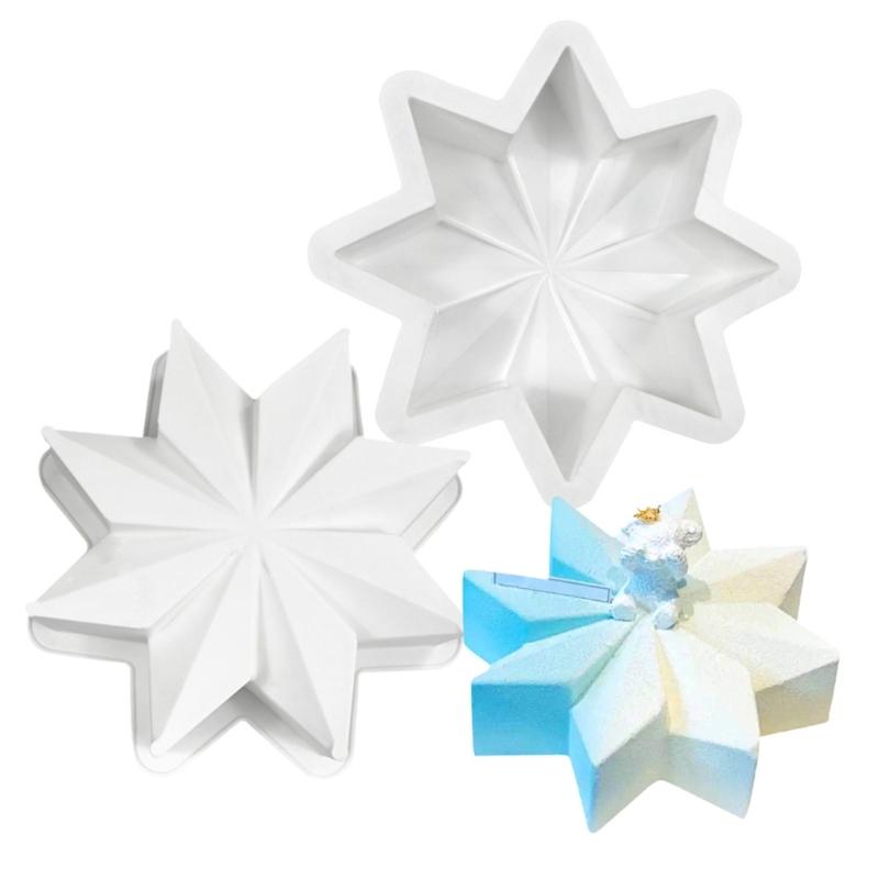Silicone Snowflake Cake Baking Molds Practical Snowflake Mousses Molds Portable Dessert Mould for Family Gatherings