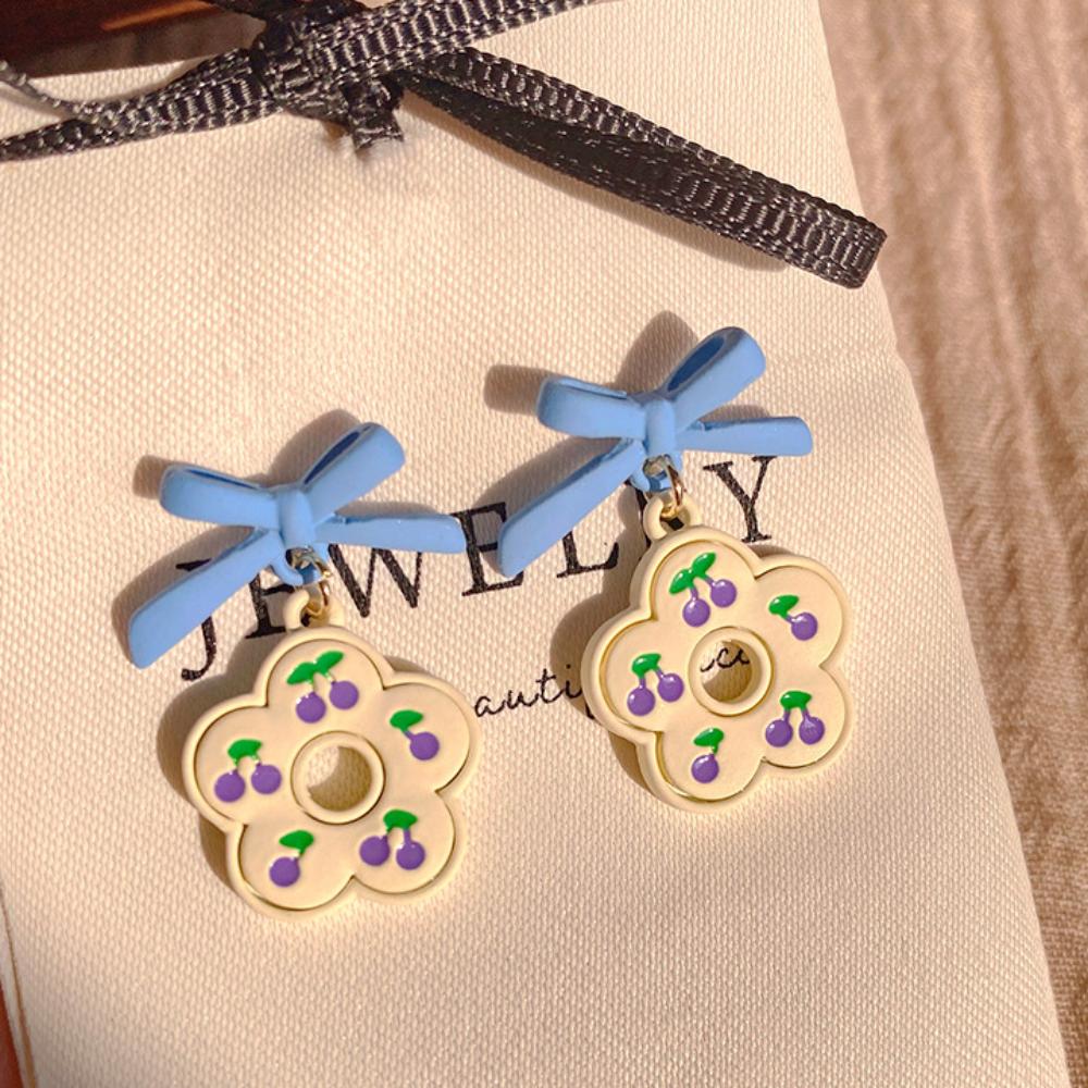 

Partysu Flower Pendant Earrings Sweet Bow Stud Earrings Fashion Floral Earrings Lady/Gifts