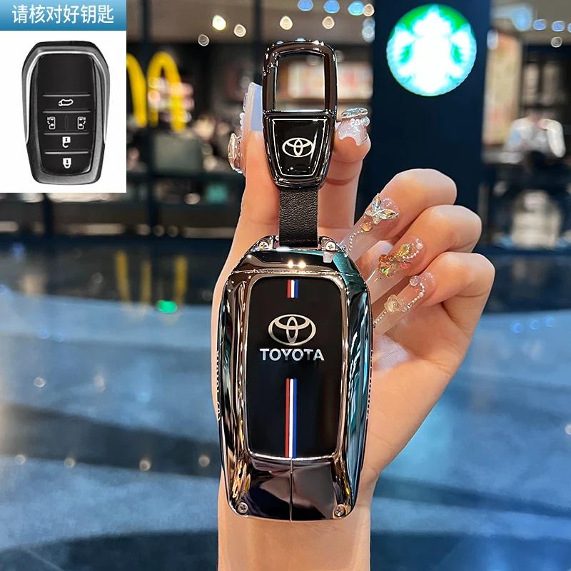 Toyota Car Key Case Cover Shell Fob for CHR Hilux Fortuner Land Cruiser 200 Camry Corolla Crown RAV4 Highland Key Chain Accessor