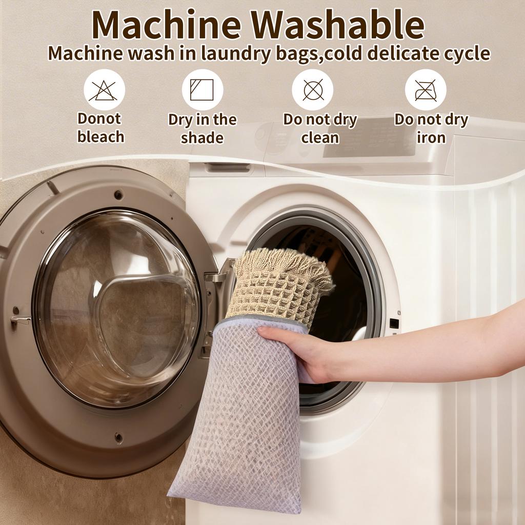 Tappetino da Bagno Waffle con Frange Super Assorbente Antiscivolo Ultra Morbido Lavabile in Lavatrice per Pavimento del Bagno di Casa Accanto a Vasca Doccia