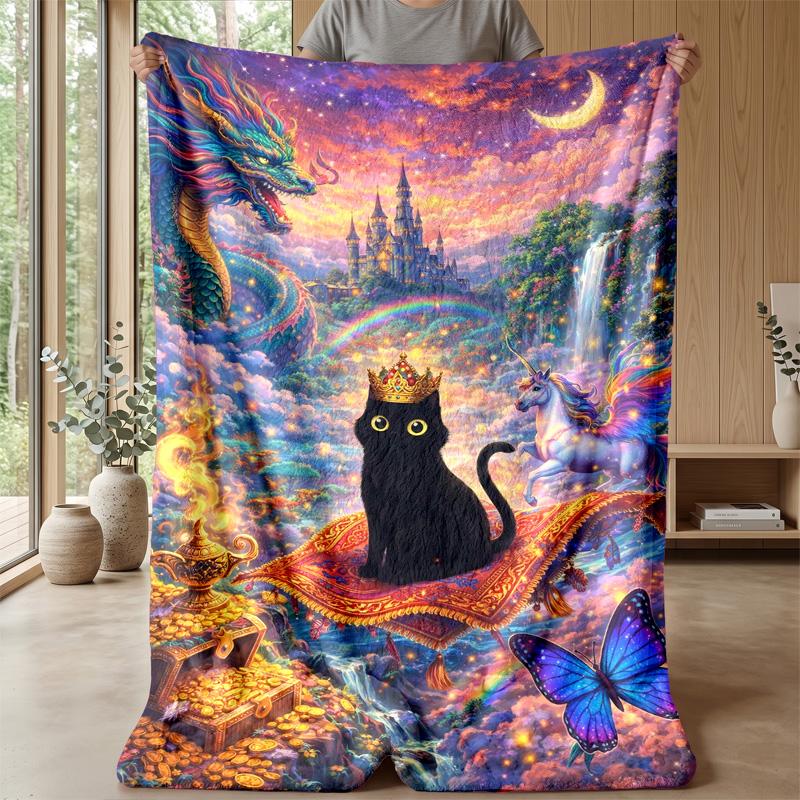 Fall Kittens Hugging Theme blanket Lightweight Warm Flannel Blanket Decorative Throw Blanket for Home Decoration