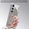 Rose Heart Pattern 2D Phone Case for Samsung S26 S25 S24 S23 S22 S21 S20 A56 A36 A16 - Electroplated Glass Protective Cover